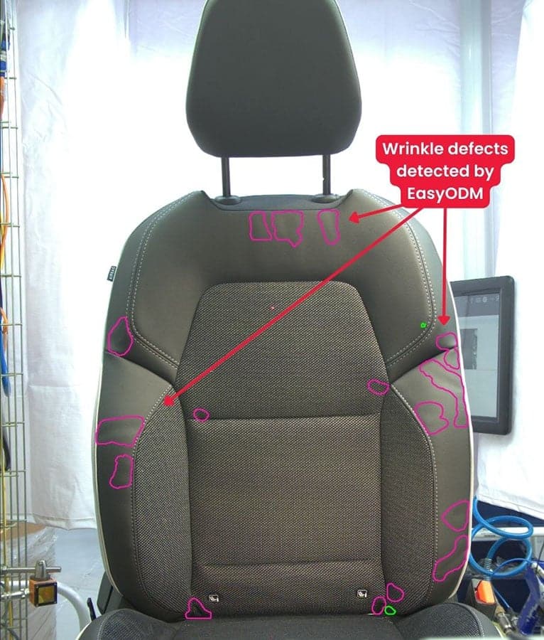 Car seat wrinkle defects detected EasyODM