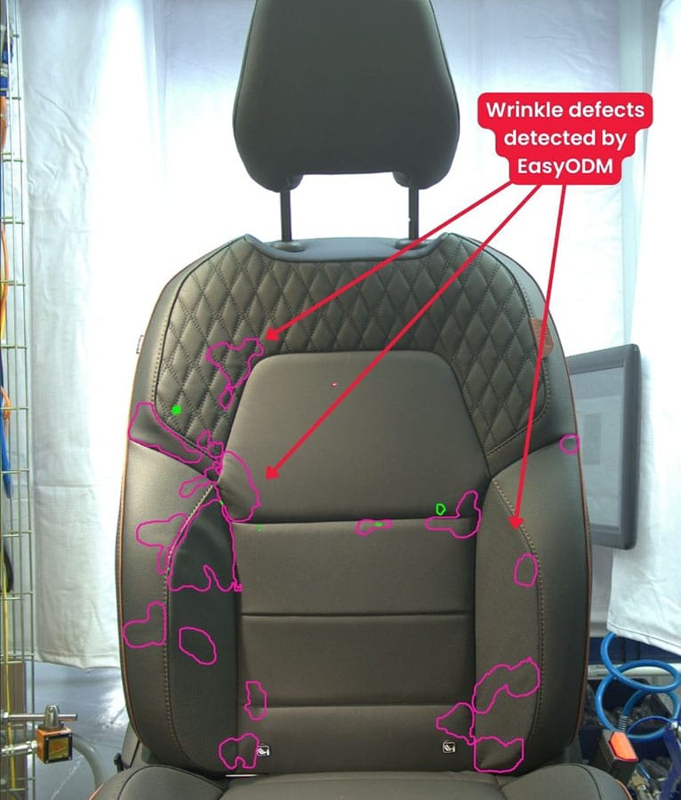Car seat wrinkle defects detected EasyODM